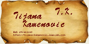 Tijana Kamenović vizit kartica